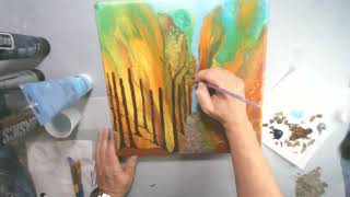 Acrylic Pouring - How to Embellish an Acrylic Pour