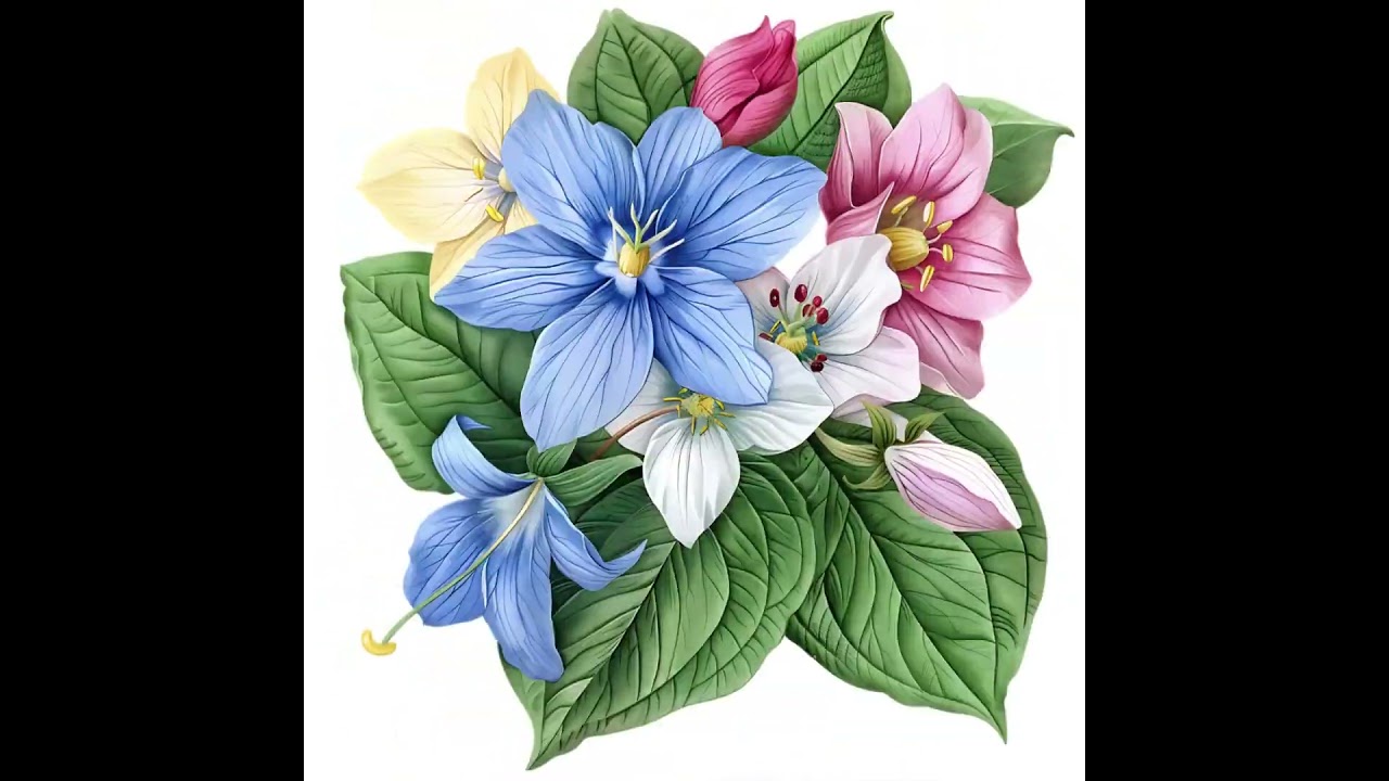 Flowers Clipart Bundle | Watercolor & Line Art Floral PNG | Digital Download