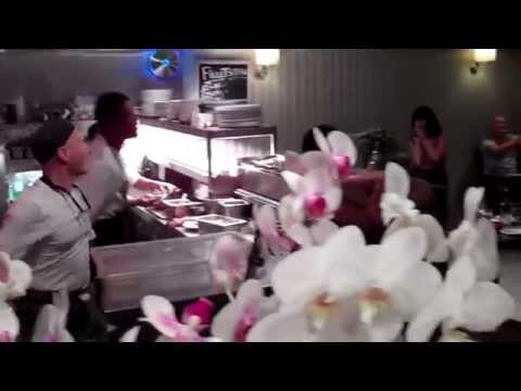 Louise Golbey fans at The yellow house