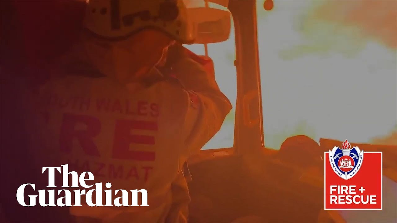 Australian firefighters capture moment their truck is overrun by a bushfire