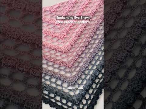 Beautiful crochet shawl 😍 it’s a free pattern! 🌸 #crochet #yarn #shawl #shorts