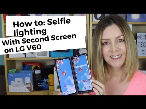 How to use Adjustable selfie lighting from Second Screen on LG V60 (Face reflector)