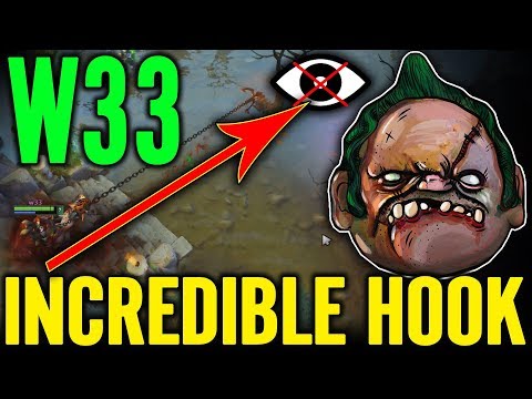 Incredible HOOK by w33 Max Range Blind Pudge Dota 2 Gameplay