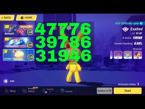Honkai Impact 3 Exalted MA Top 100 - SSS Benares, SSS Hephaestus, HOMU Emperor [119508] (2/23/2023)