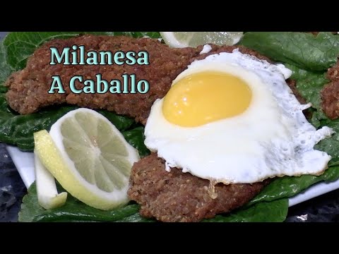 Milanesa a Caballo / Argentinian Breaded, Fried Steak with Egg On Top /  Milanesa Con Huevos Del Sol