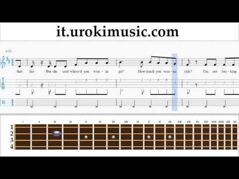 Corso di Ukulele Melodia The Chainsmokers & Coldplay - Something Just Like This Tablature Tab Parte