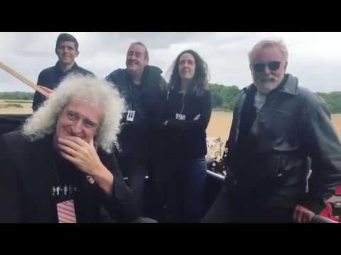 Bohemian rhapsody Live Aid Rehearsals with Brian may and Roger Taylor watching