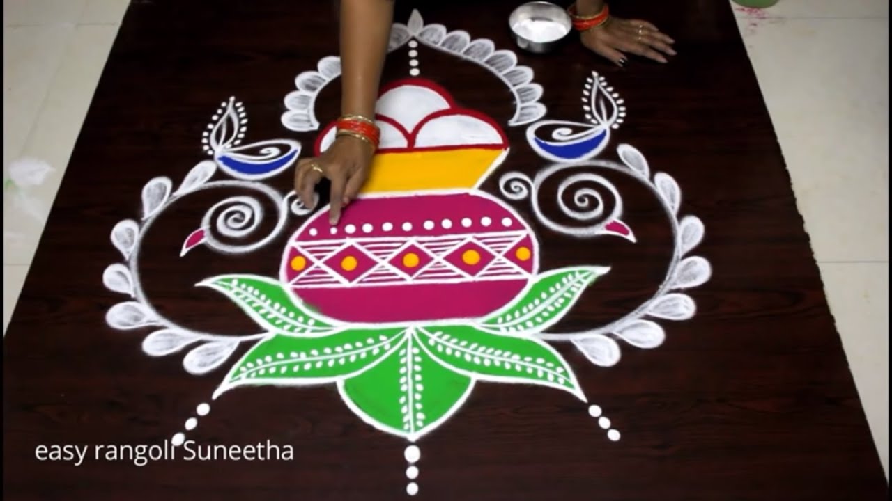 Bhogi hindu festival rangoli design by suneetha