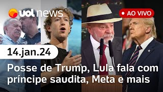 Posse de Trump, Meta responde AGU, Lula e Bin Salman, morre Benedito de Lira e mais | UOL News