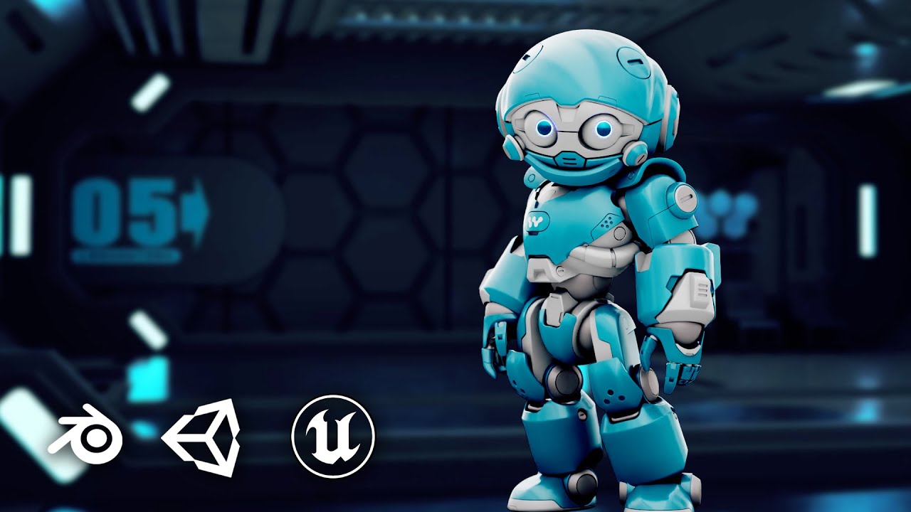 Robo Zero-Z Auto-Rig Pro Rigged For Mixamo Unreal Engine Unity 3D Model