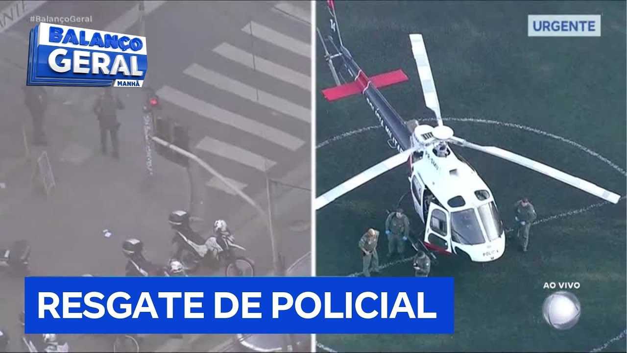 Helicóptero Águia faz resgate de policial ferido na zona sul de SP