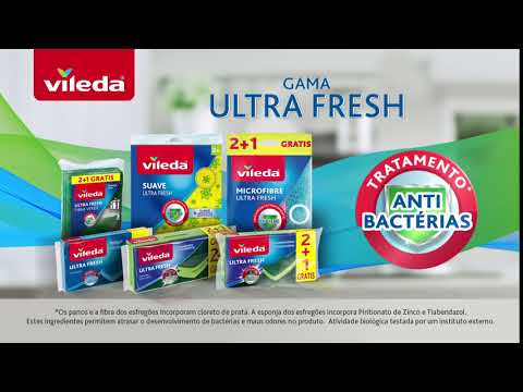 Esfregão Ultra Fresh Fibra com Esponja Antibactérias embalagem 3 unidades