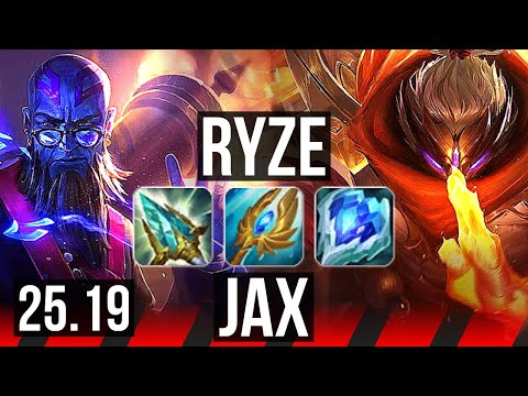RYZE vs JAX (TOP) | 1200+ games, Legendary | KR Master | 25.19