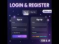 Login Register Form CSS JavaScript Tutorial Auth UI Design