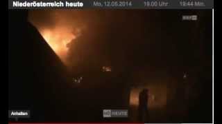 preview picture of video 'Niederösterreich heute - Mo, 12.05.2014 - B3 Dachstuhlbrand in Gossam'