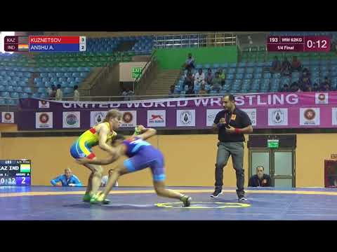 1/4 WW - 62 kg: I. KUZNETSOVA (KAZ) v. A. ANSHU (IND)