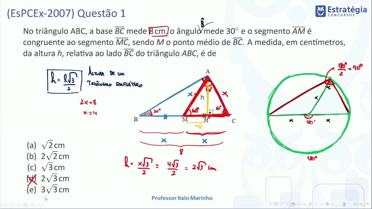 08   Relações métricas no triângulo retângulo   Questões AFA EFOMM EsPCEx 01 ~ 10