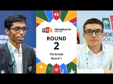 🇮🇳 Praggnanandhaa R – Temur Kuybokarov 🇦🇺 | FIDE World Cup 2025 | Round 2 | Tie-break | Board 1
