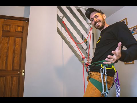How to set up trad climbing belay using the rope.