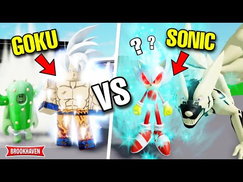 CACTUS AND GOKU ATTACK THE LEGENDARY SONIC (BUT...)! ROBLOX - BROOKHAVEN RP