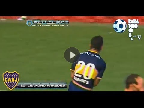 Gol de Paredes. Boca 1 - Tigre 1. Fecha 15. Torneo Inicial 2013. Fútbol Para Todos