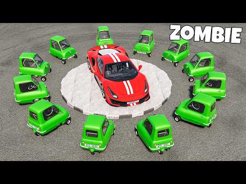 ❄️ ZOSTAŁEM OTOCZONY PRZEZ SAMOCHODY ZOMBIE NA PUSTYNI! | BeamNG Drive |