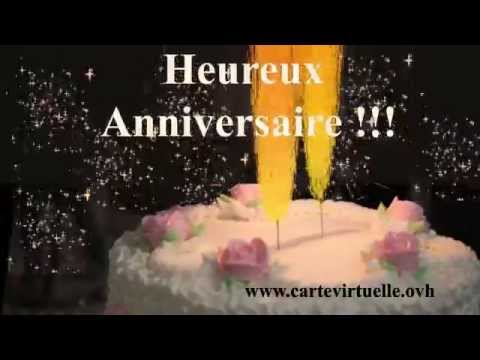HEUREUX ANNIVERSAIRE 🍰 - ETINCELLES - Carte Virtuelle Vidéo Animée Gratuite