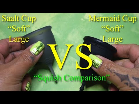 Saalt Cup vs Mermaid Cup SOFT Lg Menstrual Cup Squish