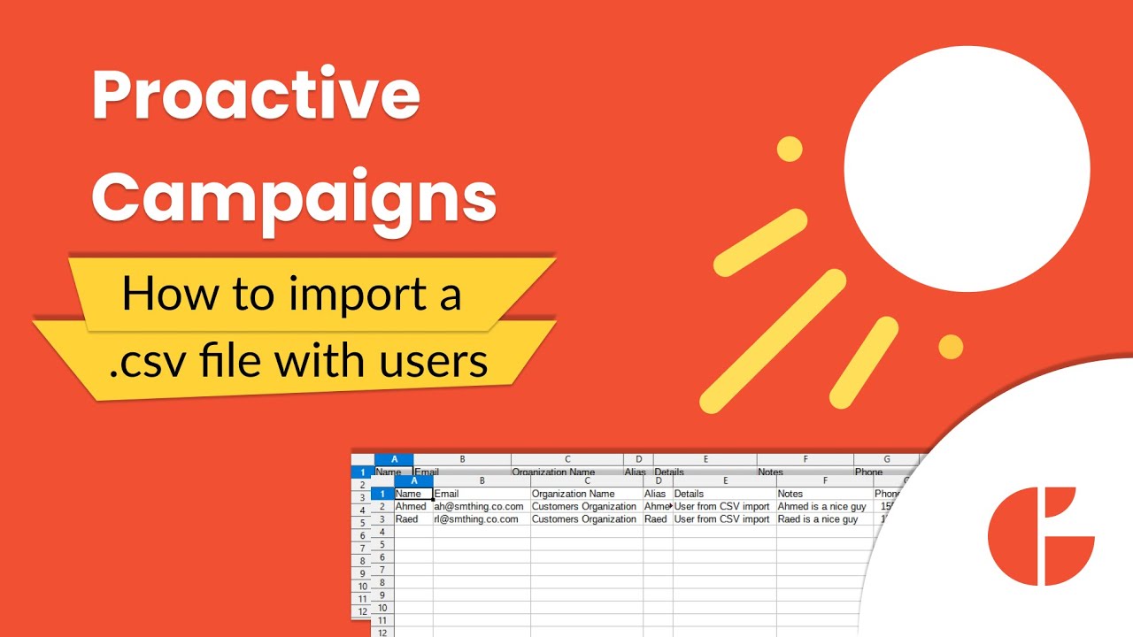 How to import users with a CSV file in Proactive Campaigns