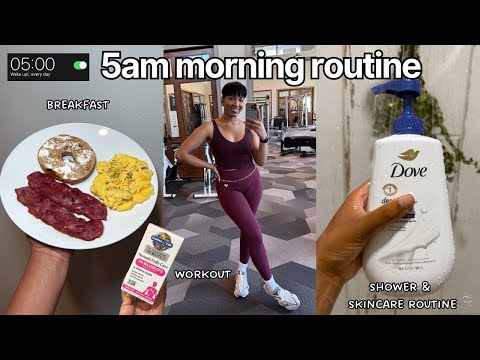 my 5AM morning routine before working a 9-5 👩🏽‍💻