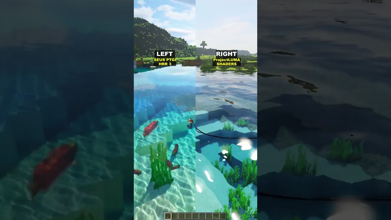 ⬅️➡️ Minecraft Shaders: SEUS PTGI or ProjectLUMA? #shorts