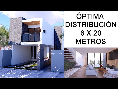 ÓPTIMA DISTRIBUCIÓN PARA UN TERRENO DE  6 X 20 METROS