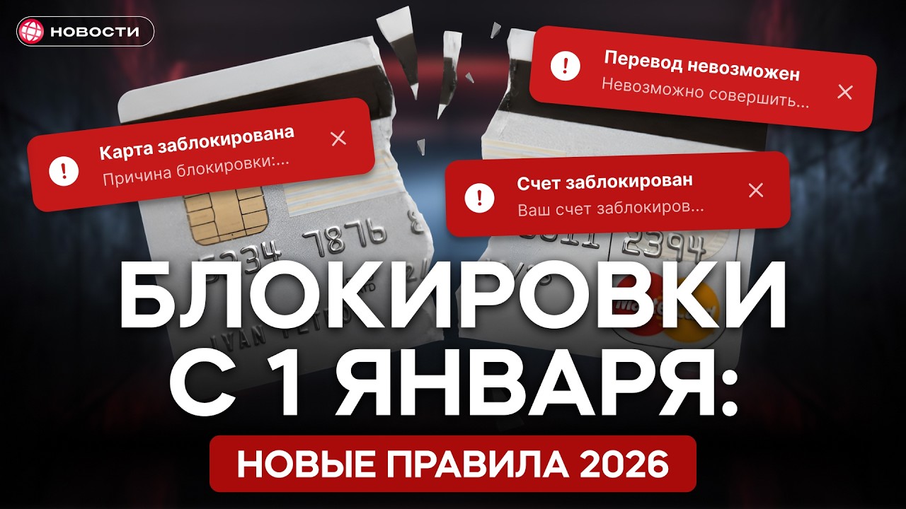 БЛОКИРОВКИ КАРТ 2026: ЦБ выдвинул новые требования с 1 января / Обзор новостей и
