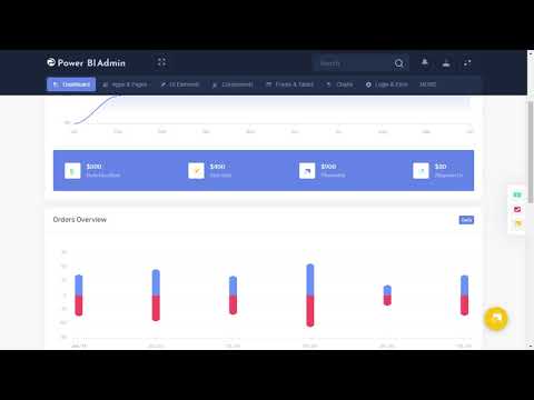 Power BI Dashboard Bootstrap Admin Template with LTR Light Theme