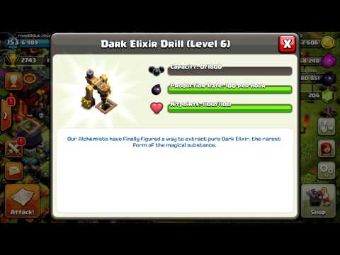 clash of clans Upgrade Dark Elixir Drill Level 6 (max level)
