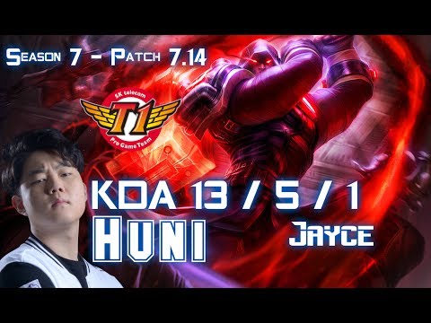 SKT T1 Huni JAYCE vs RUMBLE Top - Patch 7.14 KR Ranked