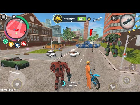 Rope Hero: Vice Town (Transformer Ball Robot Fight Russian Tanks) Car Robot - Android Gameplay HD