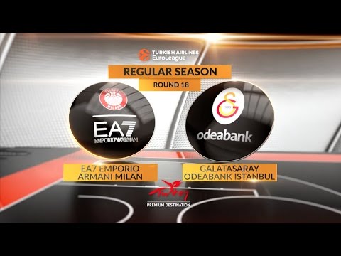 EuroLeague Highlights RS Round 18: EA7 Emporio Armani Milan 92-87 Galatasaray Odeabank Istanbul
