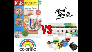 Colorific Cup and Saucer Craft Kit Review & Compare to Monte Marte Ceramic Paint Mug Cup DIY