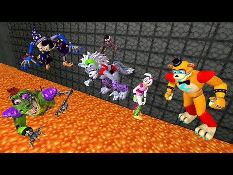 WILL GLAMROCK ANIMATRONICS SURVIVE FALL IN LAVA? In Garry's Mod! Five Nights at Freddy's