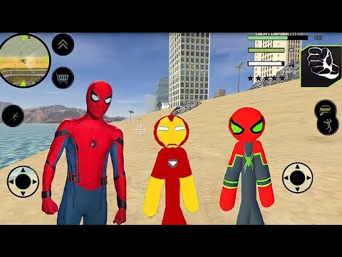 Süper Kahraman Demir Adam Oyunu - Iron StickMan Rope Hero Gangstar City #1 - Android Gameplay