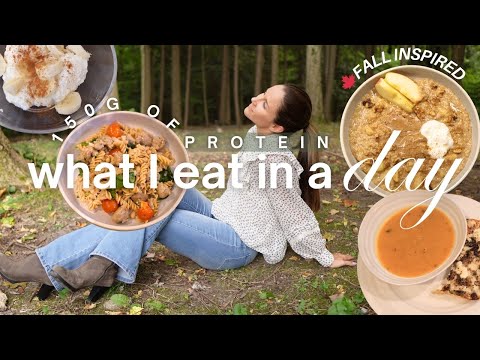 FULL DAY OF EATING 150g OF PROTEIN | 🍁 cozy fall high protein meals