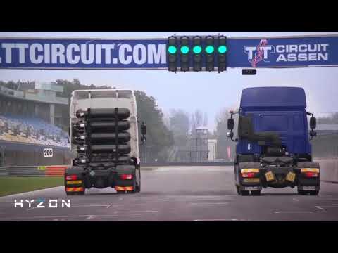 Hyzon Motors Fuel Cell Truck races Conventional Diesel at the TT Circuit Assen racetrack
