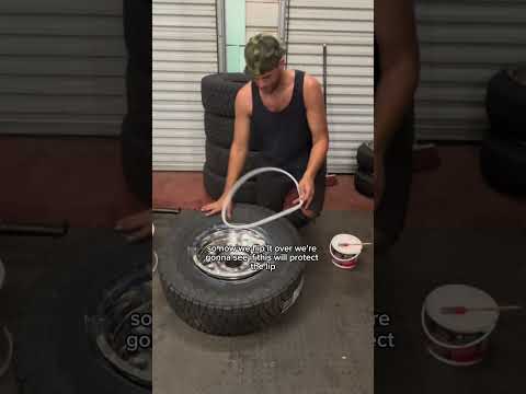 First wheel tire mounted! #Truck #Wheel #Tire #RaceLine #nitto #Ford #F100