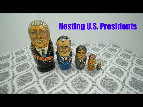 My Nesting Doll Collection #0011 – Russian Made Nesting U.S. Presidents (5 Dolls Total)