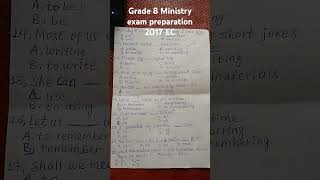 Ministry exam English grade 8 questions