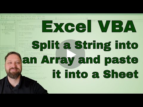 Split a string into array and paste into a sheet in Excel VBA