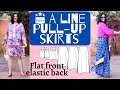 CUTE Pull Up SKIRTS Sewing DREAMS Easy Does It Pattern Emporium CLEVER Flat Front Elastic Back