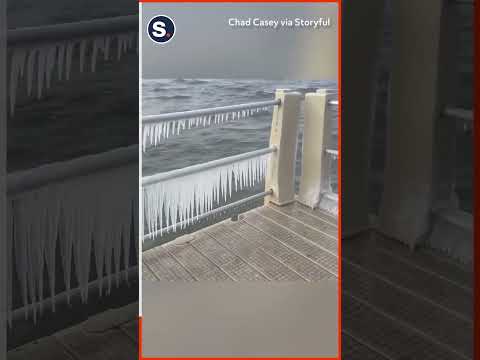 Icicles Hang at Lake Weatherford as Winter Grips Northern Texas