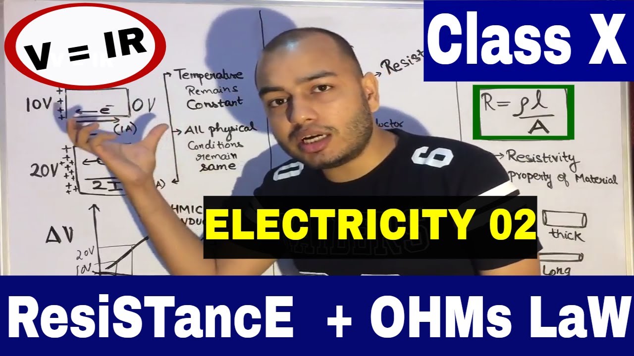 ICSE/CBSE: CLASS 10th: Current Electricity 02: OHM's LaW & RESiSTANCE  (english)